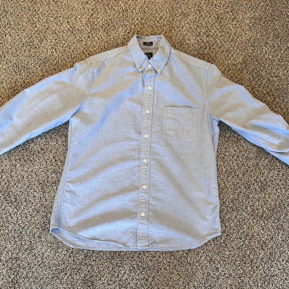 J Crew Men's Light Blue Button-Down Shirt